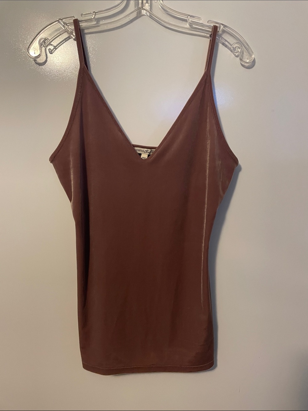 Express One Eleven Brown Velour Tank Top NWT
